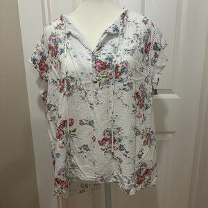 Buffalo White Floral Blouse -XL